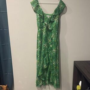 Kensie Green Floral Ruffle Dress